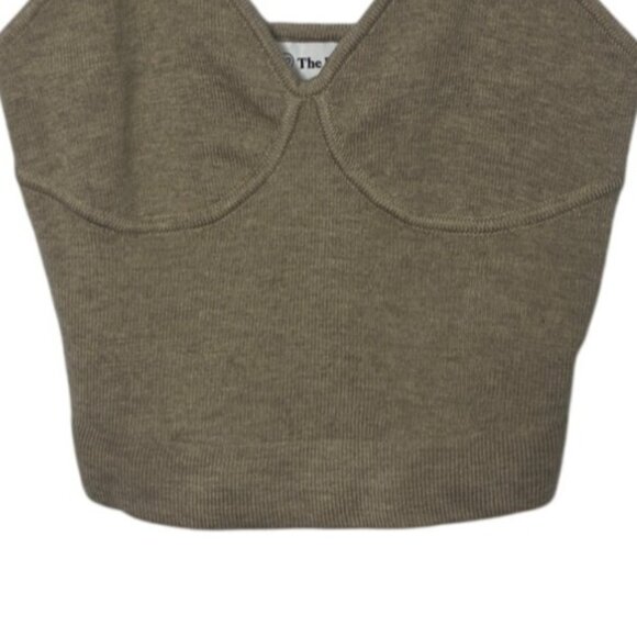 The Drop Catalina Bralette Knit Crop Top Womens XXS Heather Sand New - Picture 4 of 9